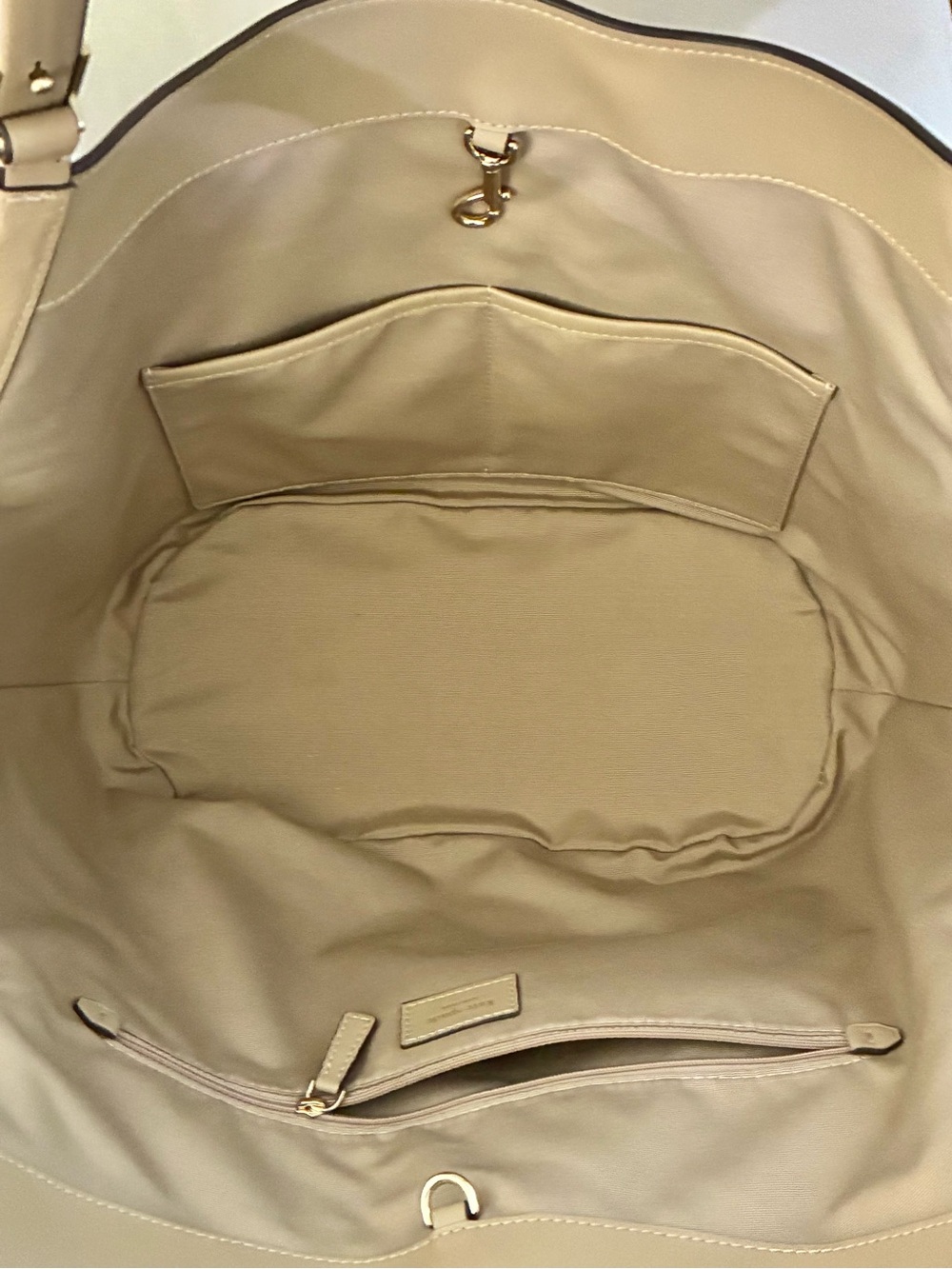 ☀️ Kate Spade Deco Tulip Bag Tote timeless tan taupe greige shoulder beige - Picture 7 of 13